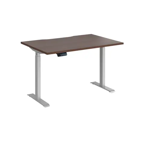 Elev8 Contract Straight Sit-Stand Desk - 1200 - Silver - Walnut